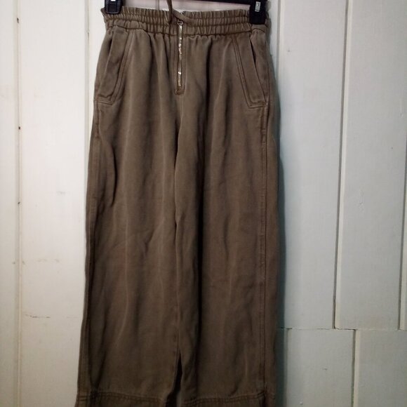 Zara Pants Girls 9 (134) Casual Elastic Drawstring Straight Brown - Picture 1 of 16
